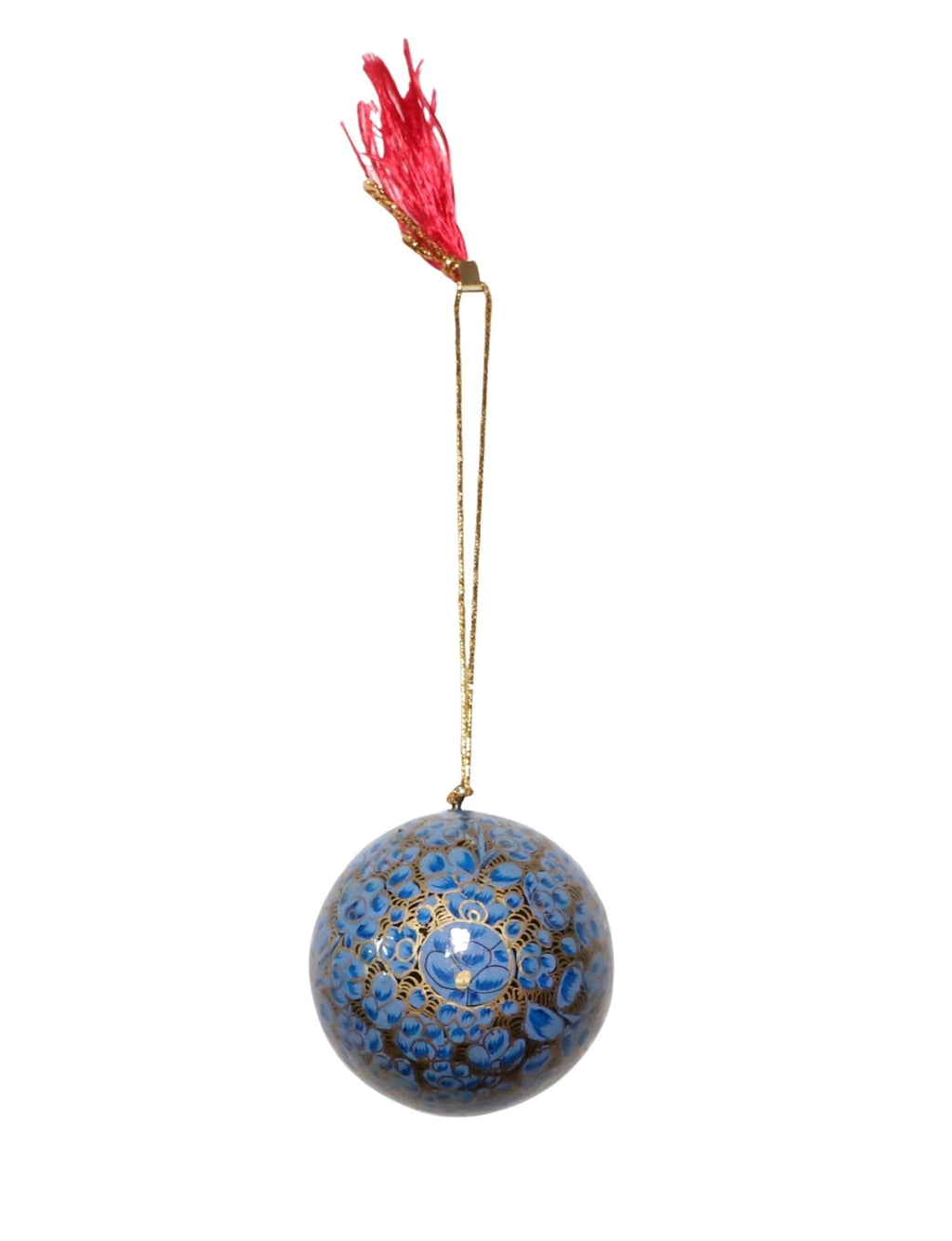 Floral Christmas Ornaments – Hand-Painted Papier-Mâché