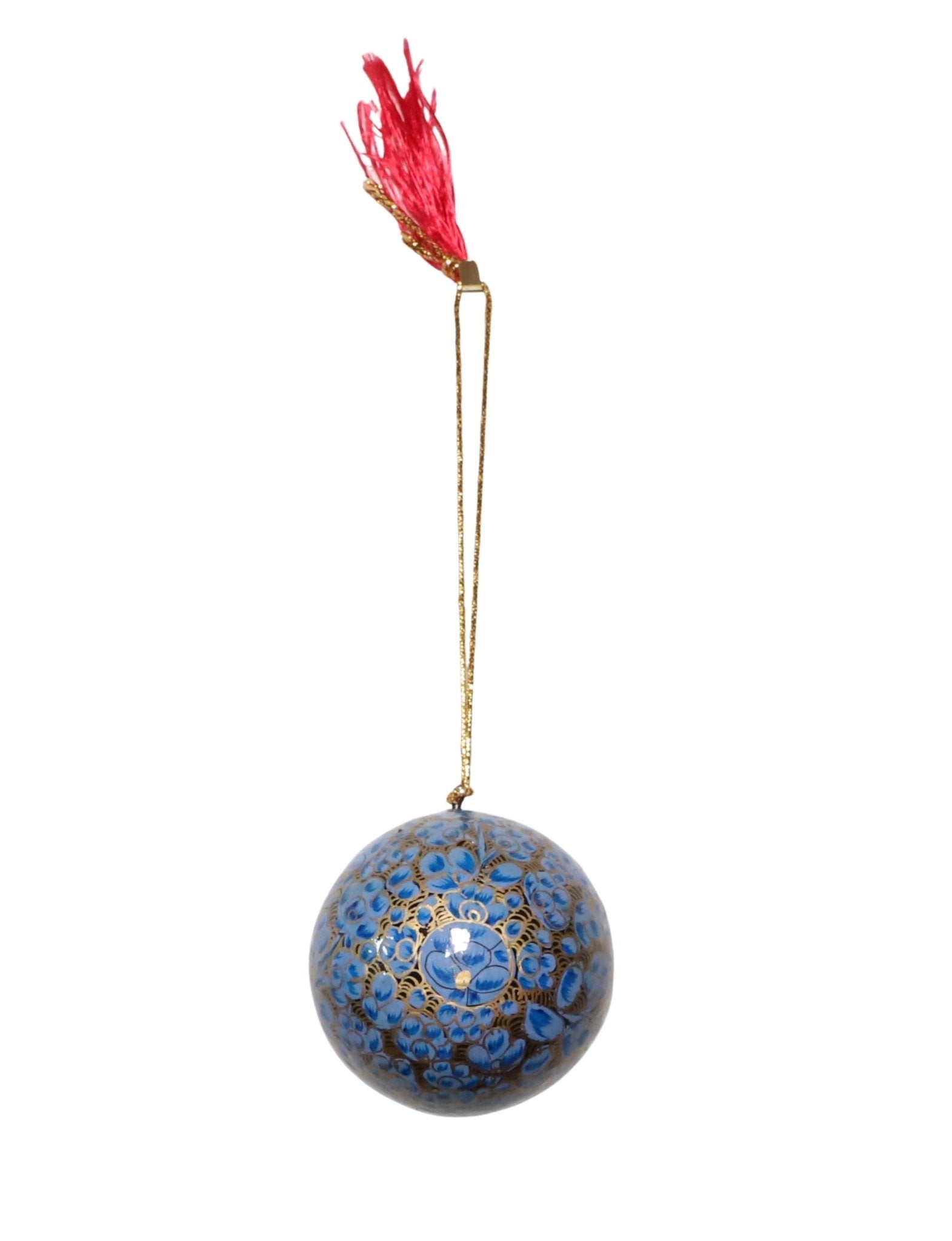 Floral Christmas Ornaments – Hand-Painted Papier-Mâché