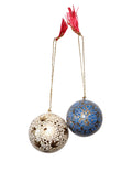 Floral Christmas Ornaments – Hand-Painted Papier-Mâché