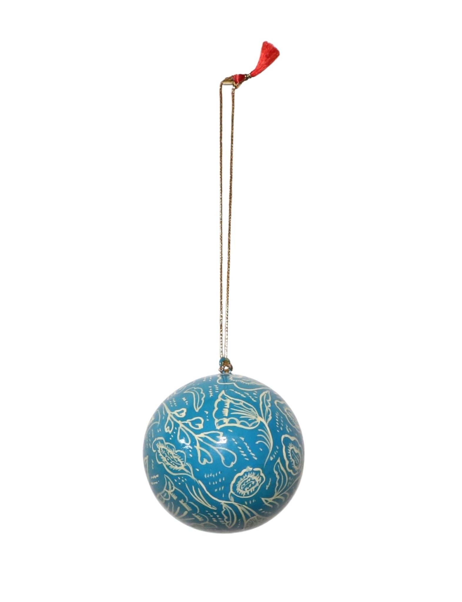 Floral Christmas Ornaments – Hand-Painted Papier-Mâché