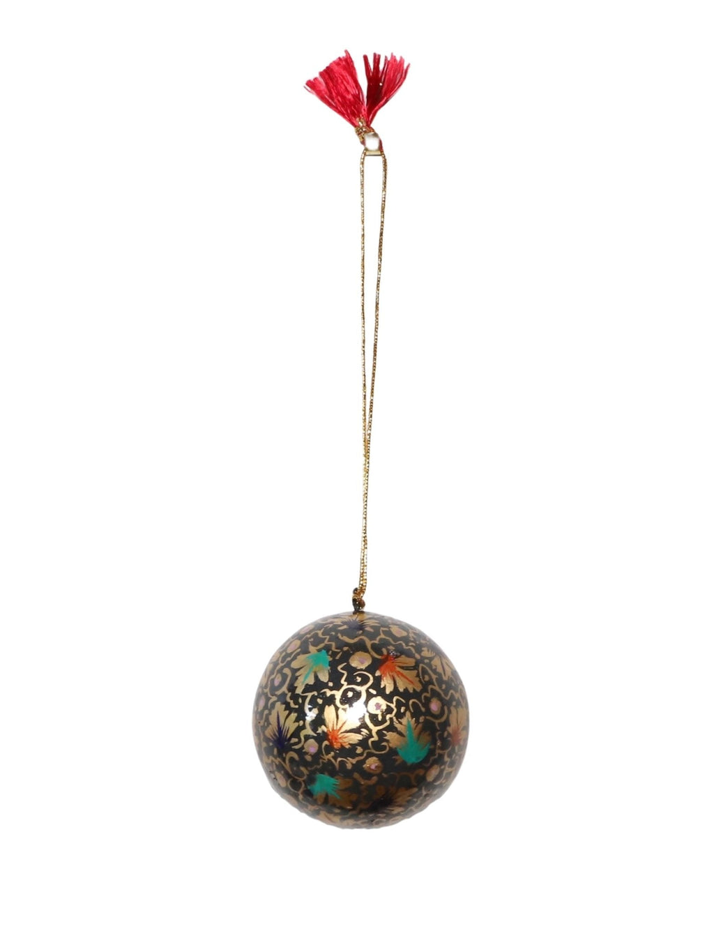 Floral Christmas Ornaments – Hand-Painted Papier-Mâché