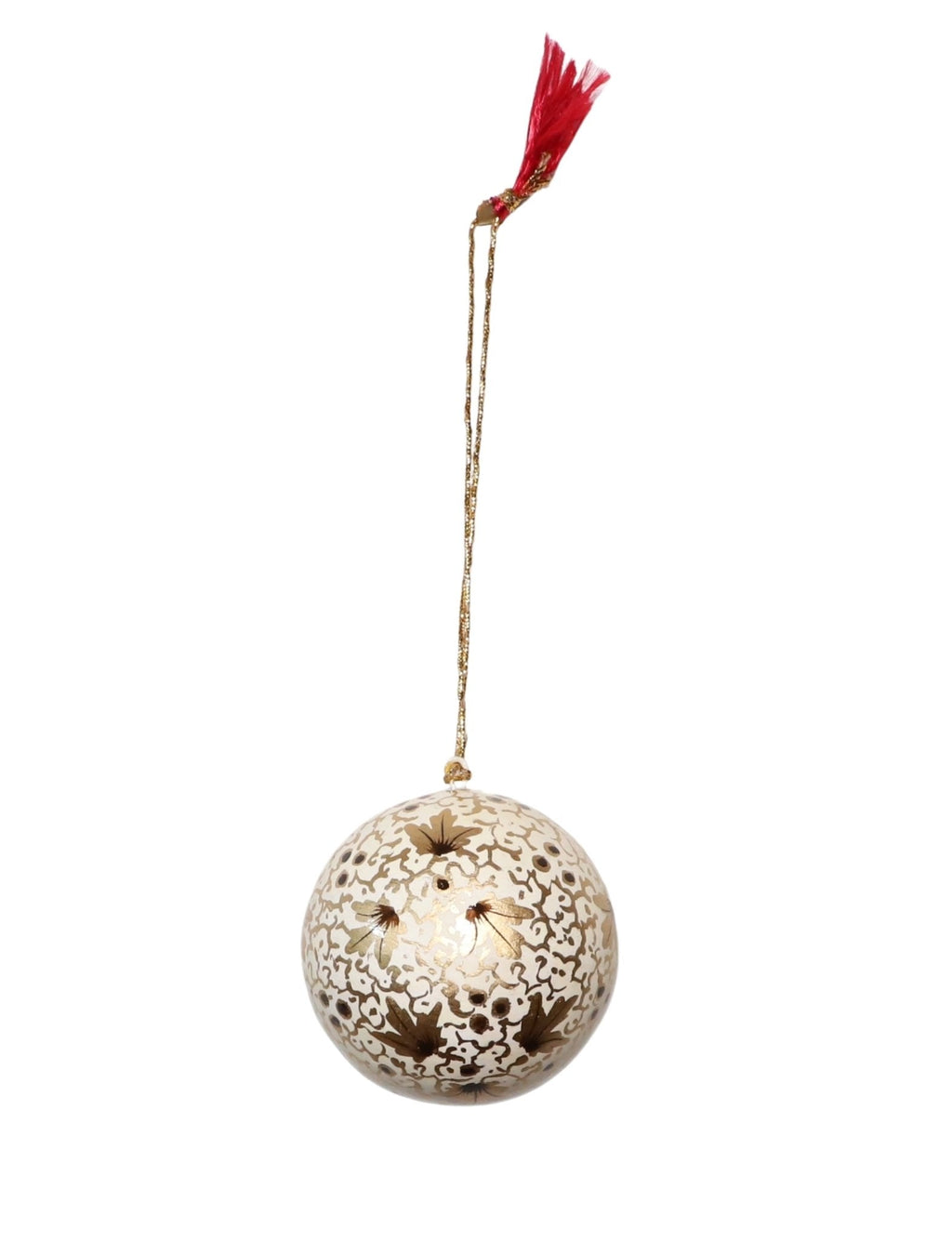 Floral Christmas Ornaments – Hand-Painted Papier-Mâché