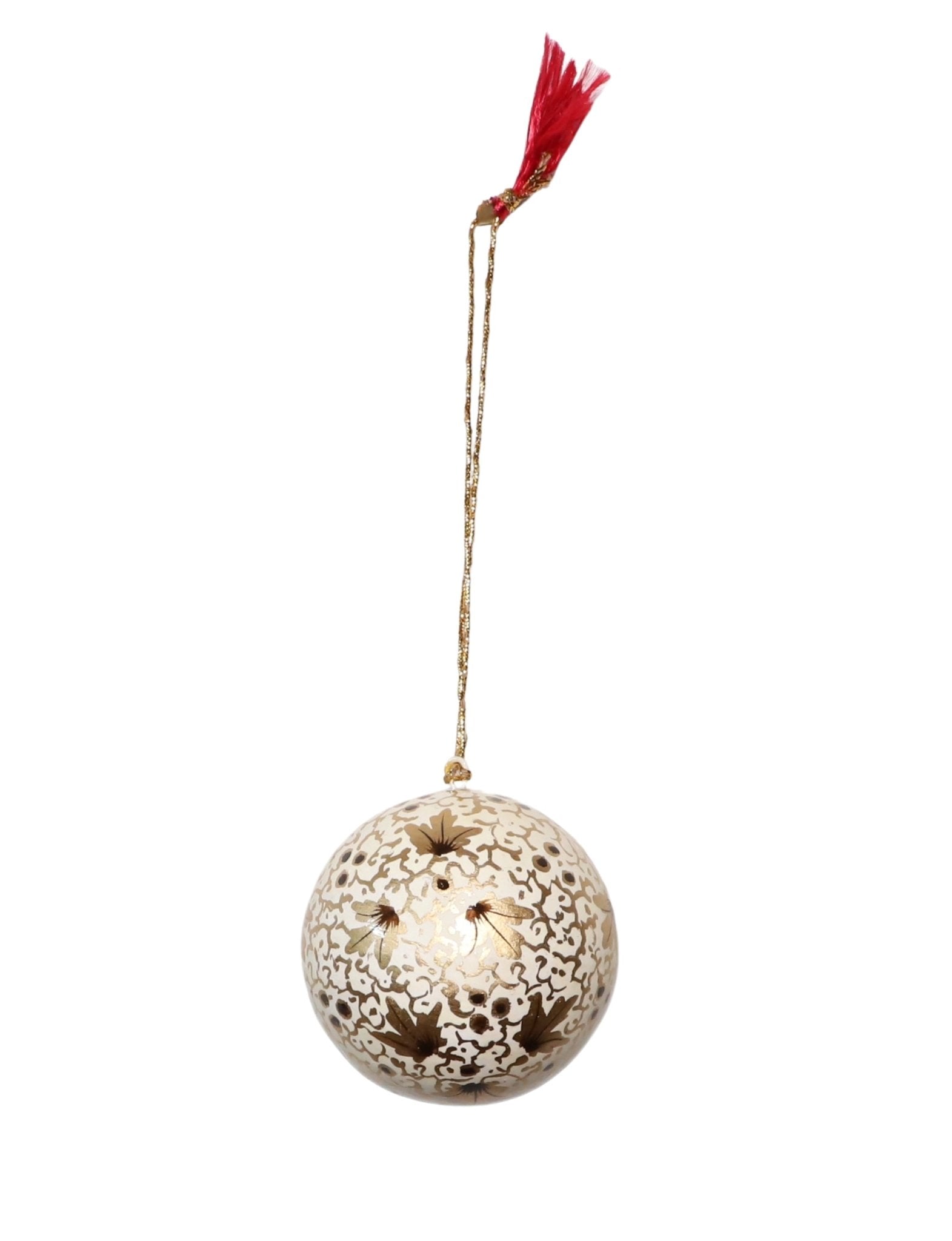 Floral Christmas Ornaments – Hand-Painted Papier-Mâché
