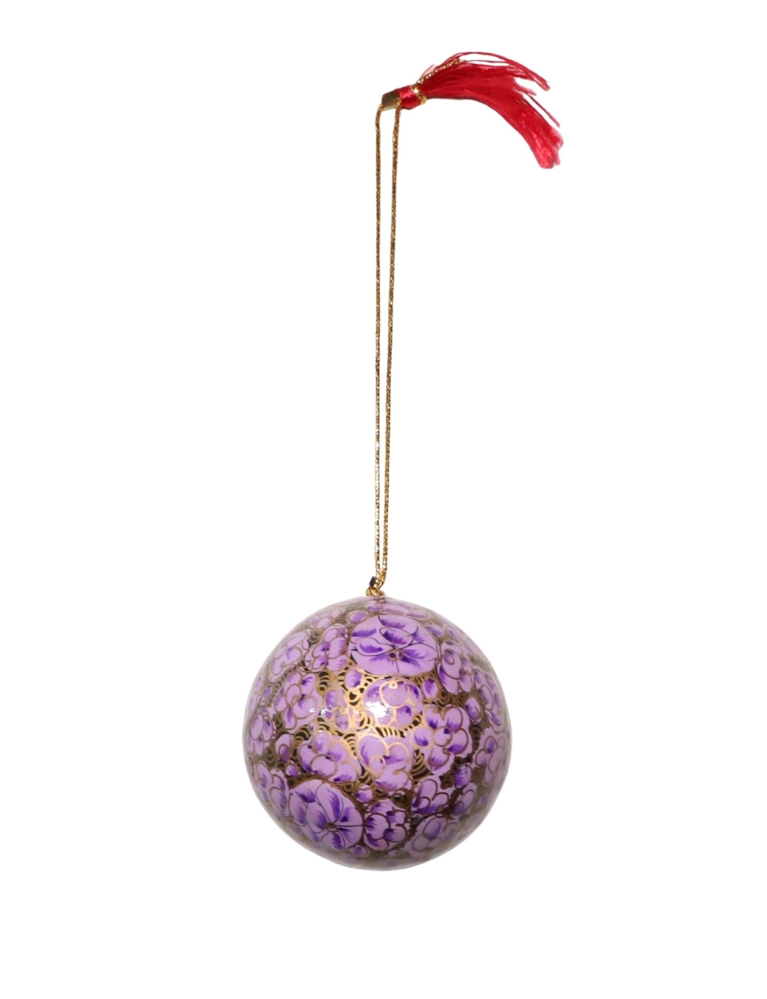 Floral Christmas Ornaments – Hand-Painted Papier-Mâché