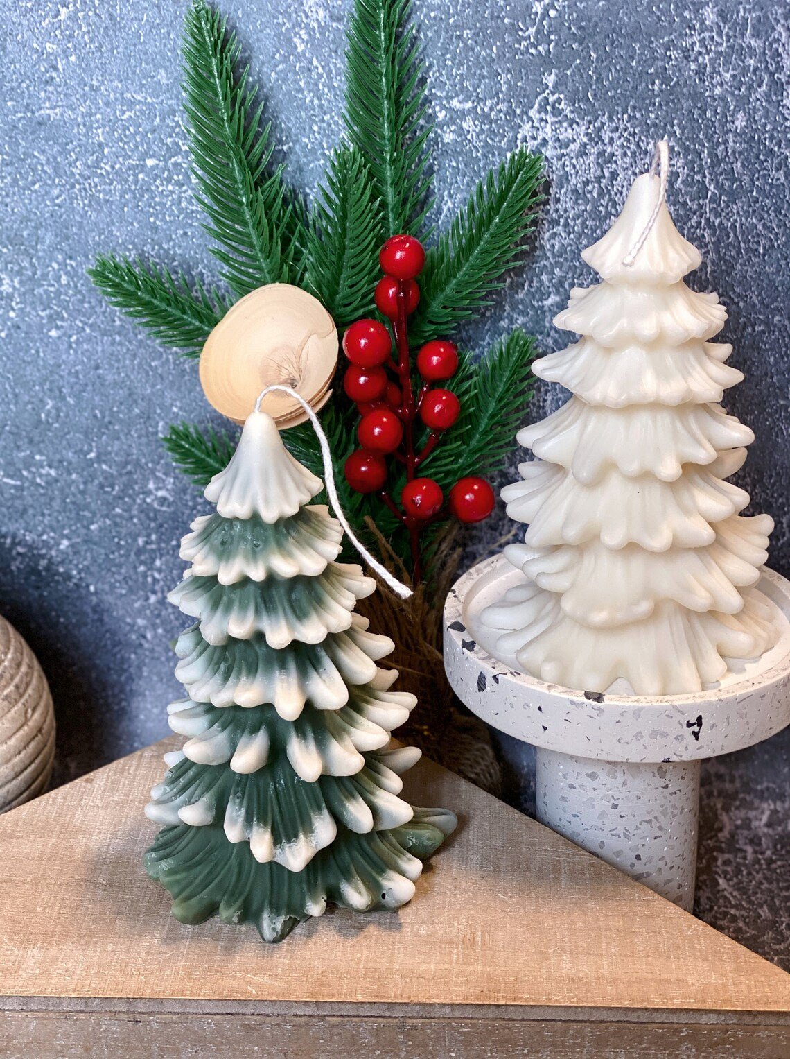 Christmas Tree Cedar Candles | Holiday Decor