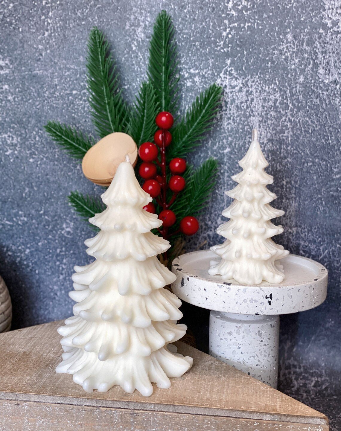Christmas Tree Cedar Candles | Holiday Decor