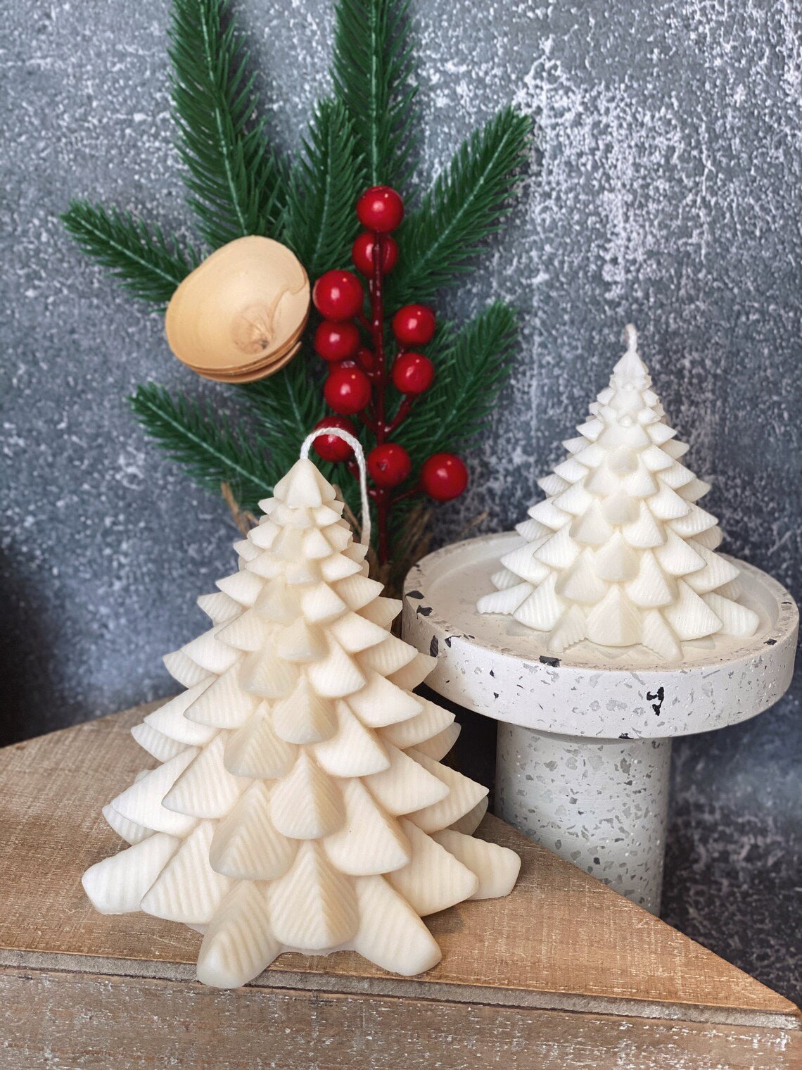 Christmas Fir Tree Candles | Festive Holiday Decor