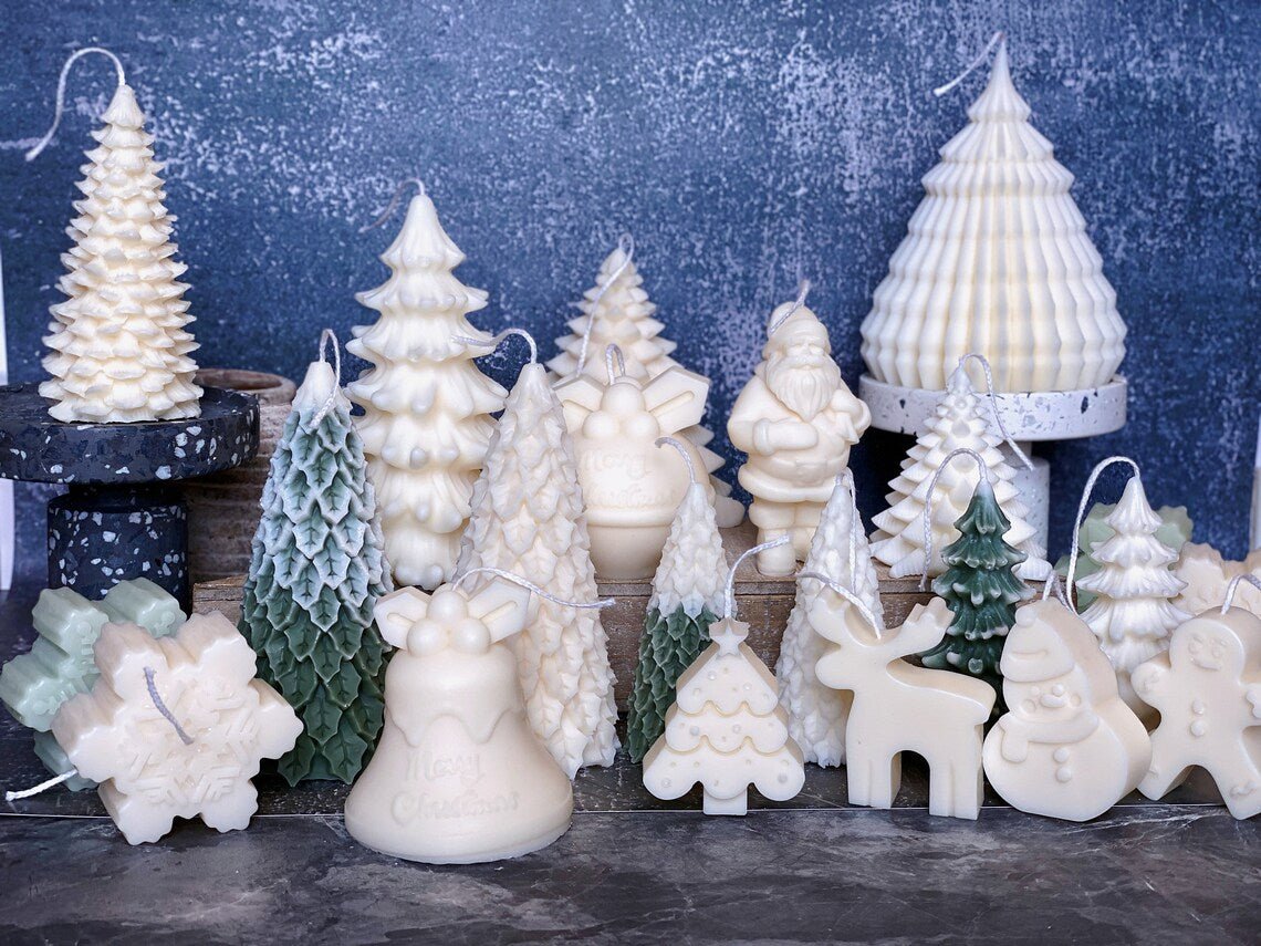 Christmas Pine Tree Candles | Festive Holiday Decor