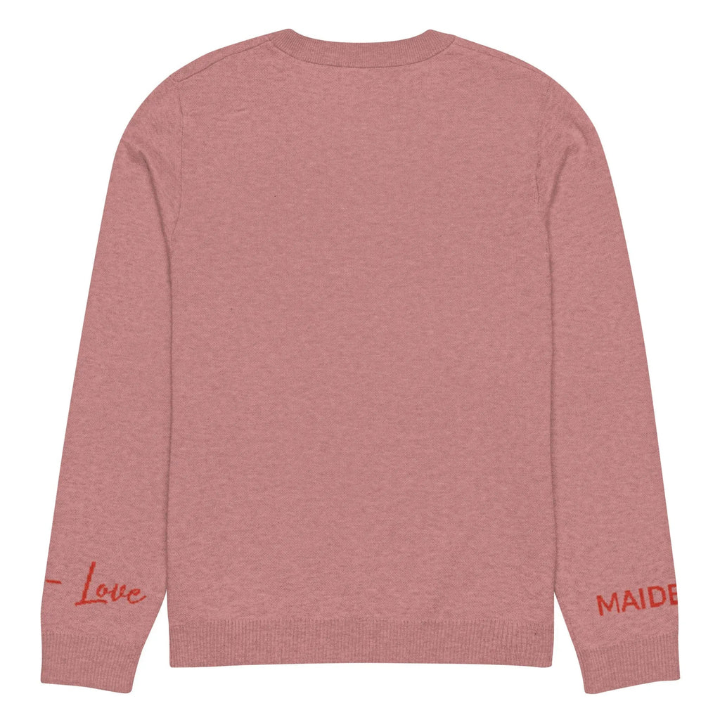 Heart Knitted crew neck sweater CORAL
