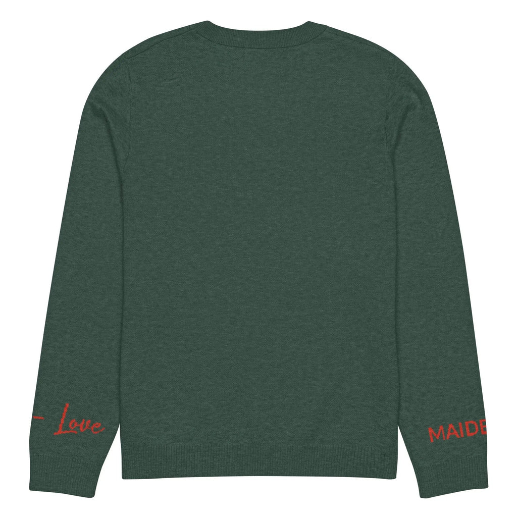 Heart - Knitted crew neck sweater PINE