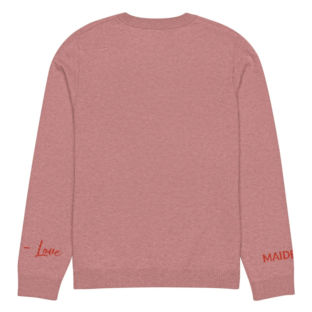 Heart Knitted crew neck sweater CORAL