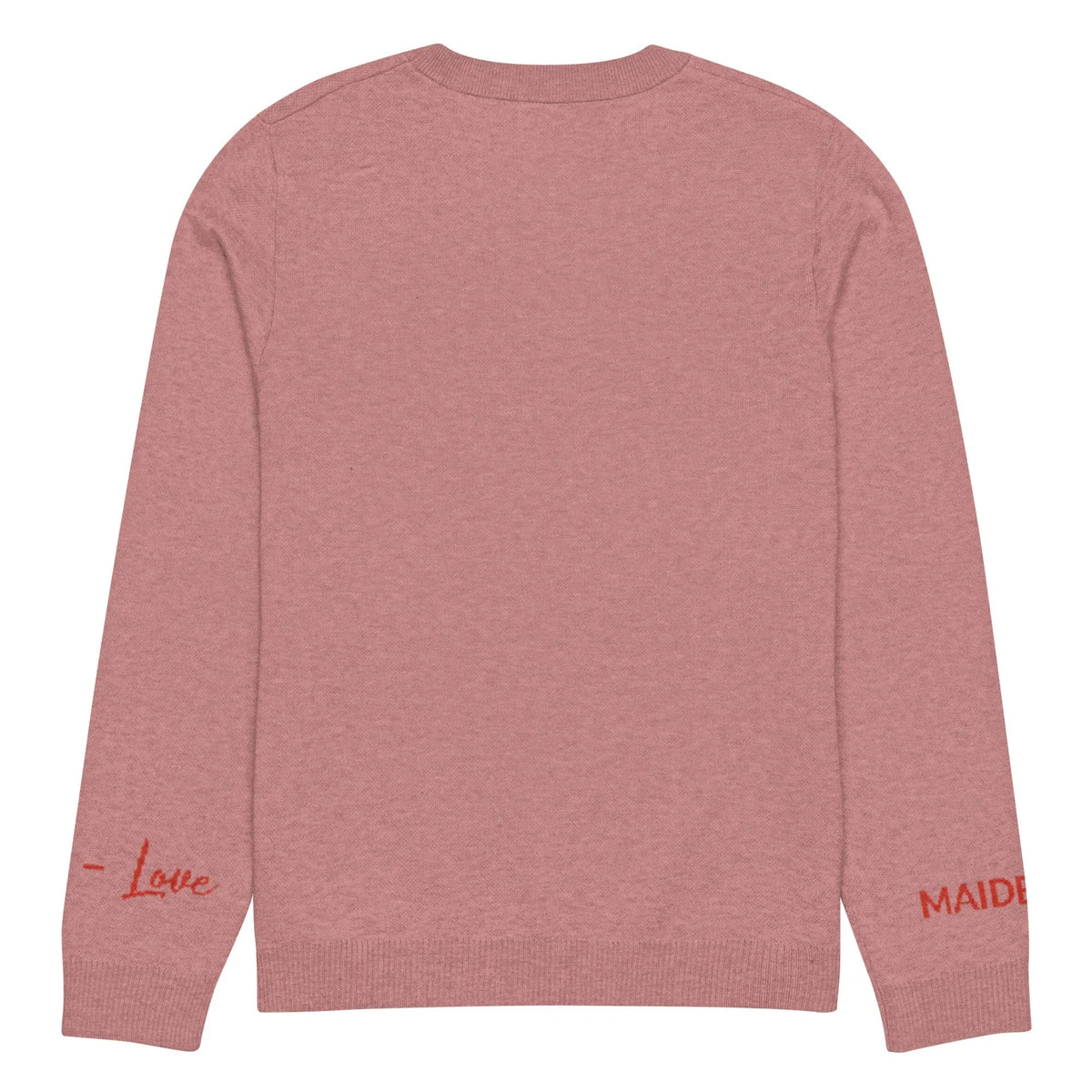 Heart Knitted crew neck sweater CORAL