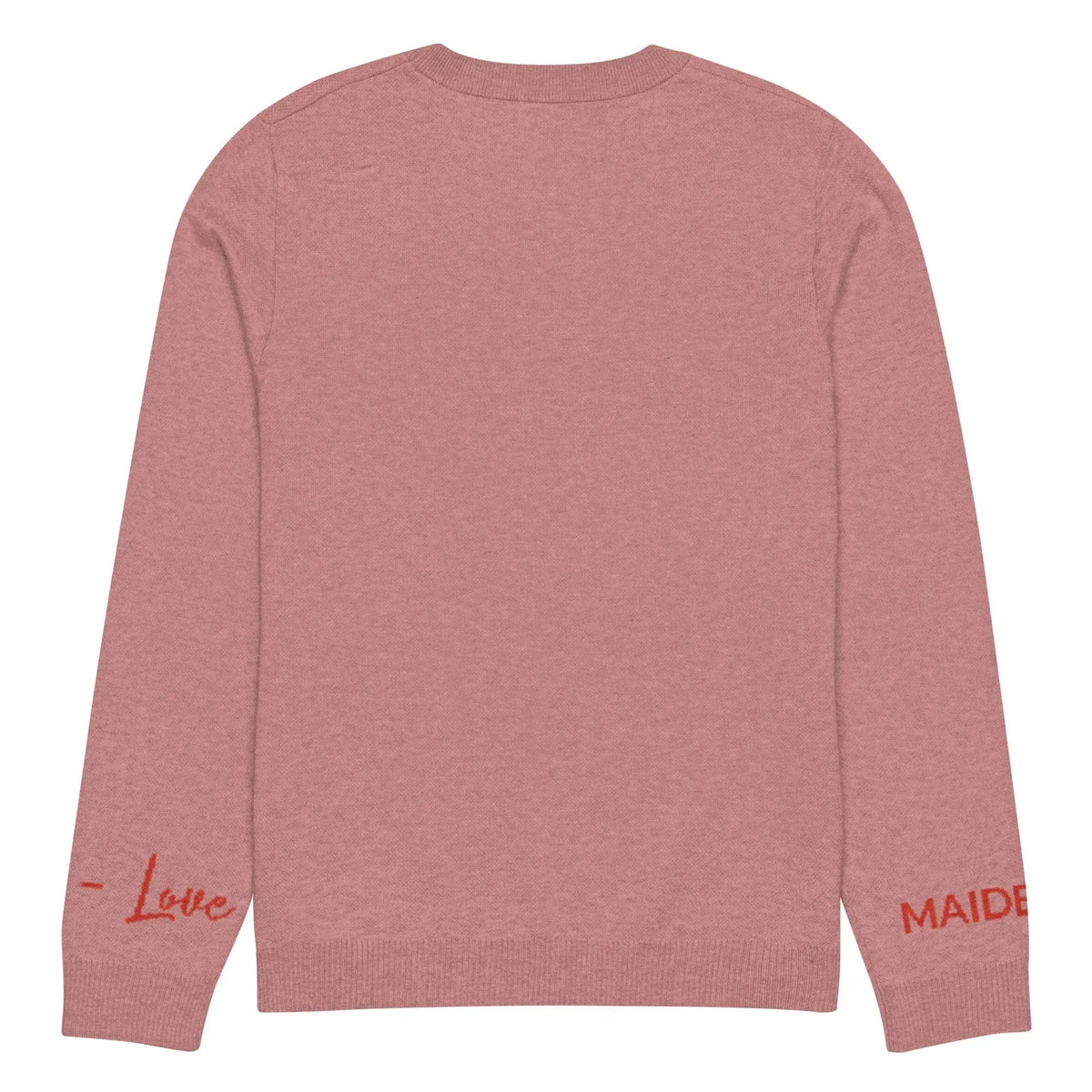 Heart Knitted crew neck sweater CORAL
