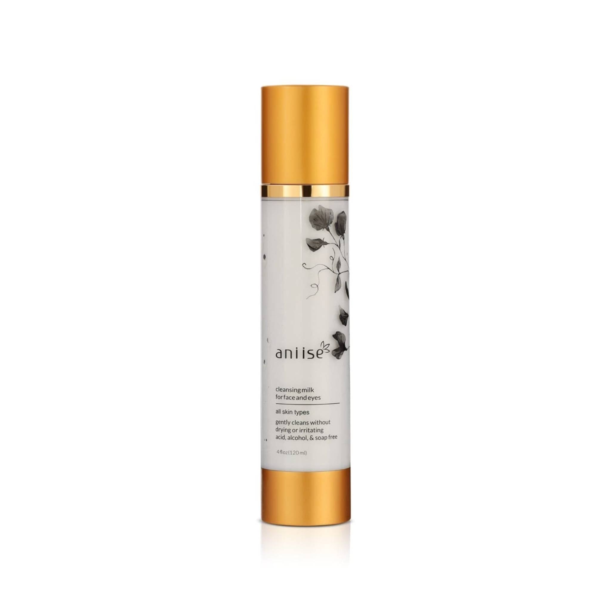 Cleansing Milk for Face & Eyes | Gentle, Non-Stripping | Sensitive & Aging Skin | Paraben-Free | Aniise