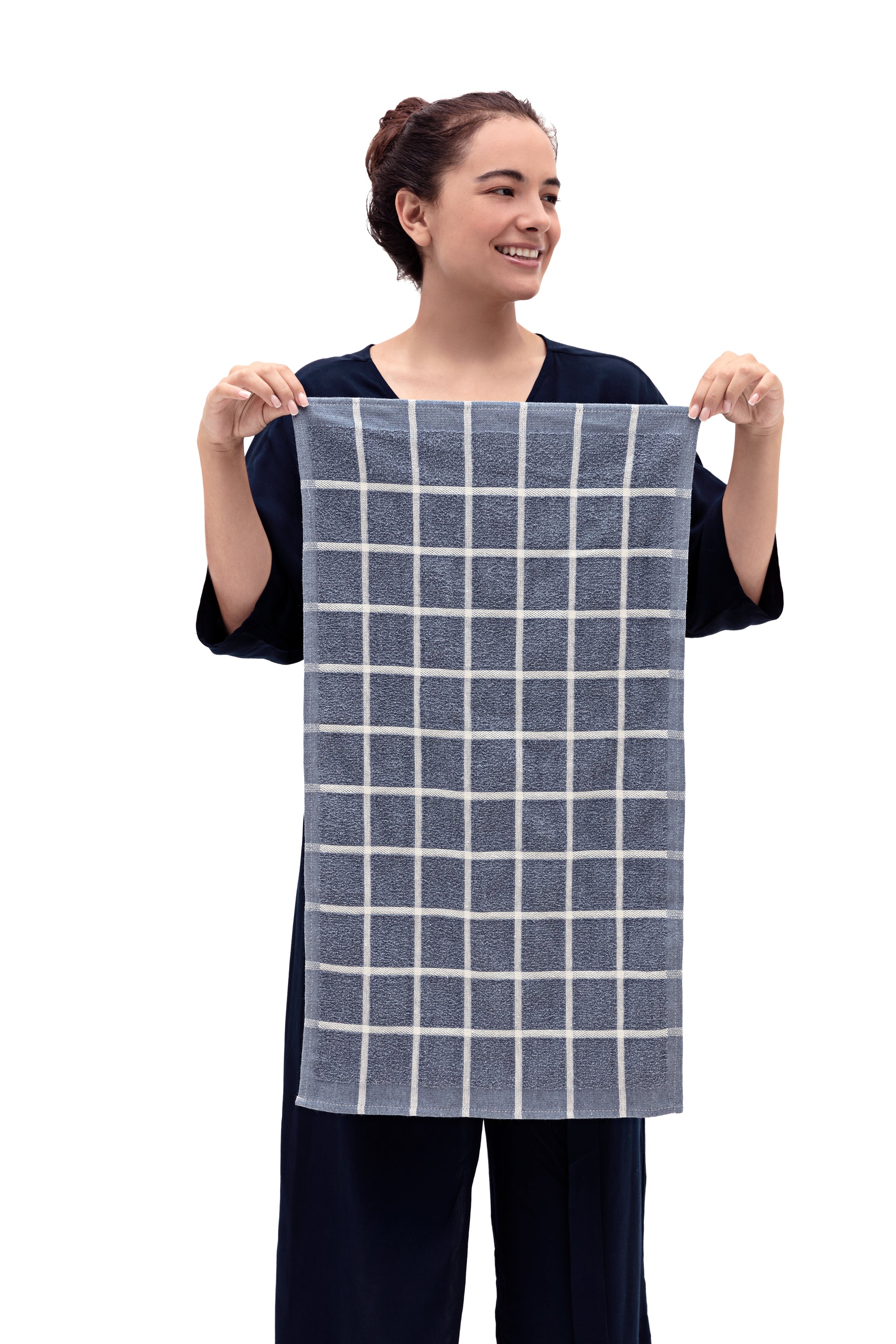 Upcycled Denim Kitchen Towels - Super Absorbent Terry Cloth | Set of 4