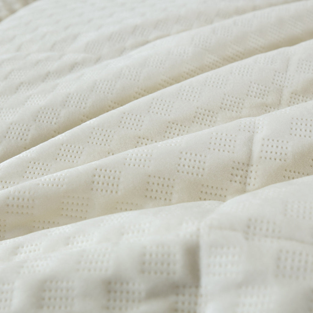 DaDa Bedding Dreamy Soft Velvet Ivory White Plush Velour Tufted