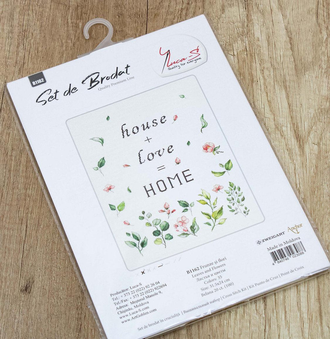 Leaves and Flowers Home Sampler Counted Cross Stitch Kit by Luca-S B1162L