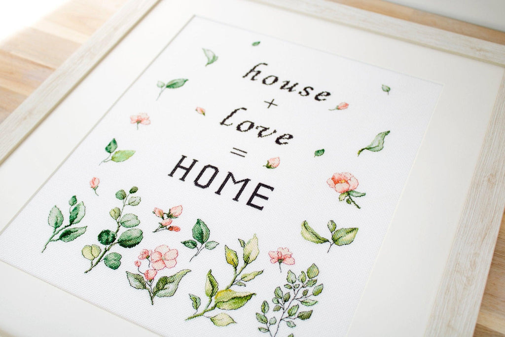 Leaves and Flowers Home Sampler Counted Cross Stitch Kit by Luca-S B1162L