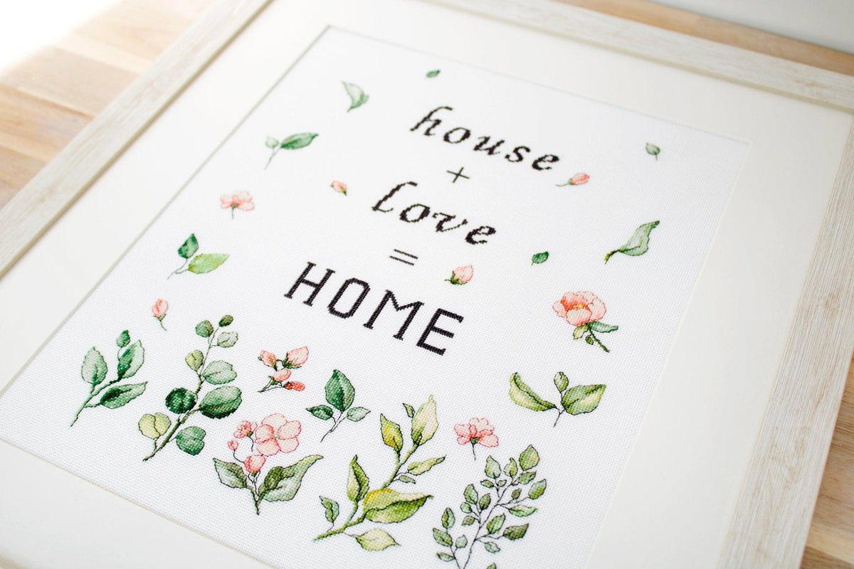 Leaves and Flowers Home Sampler Counted Cross Stitch Kit by Luca-S B1162L