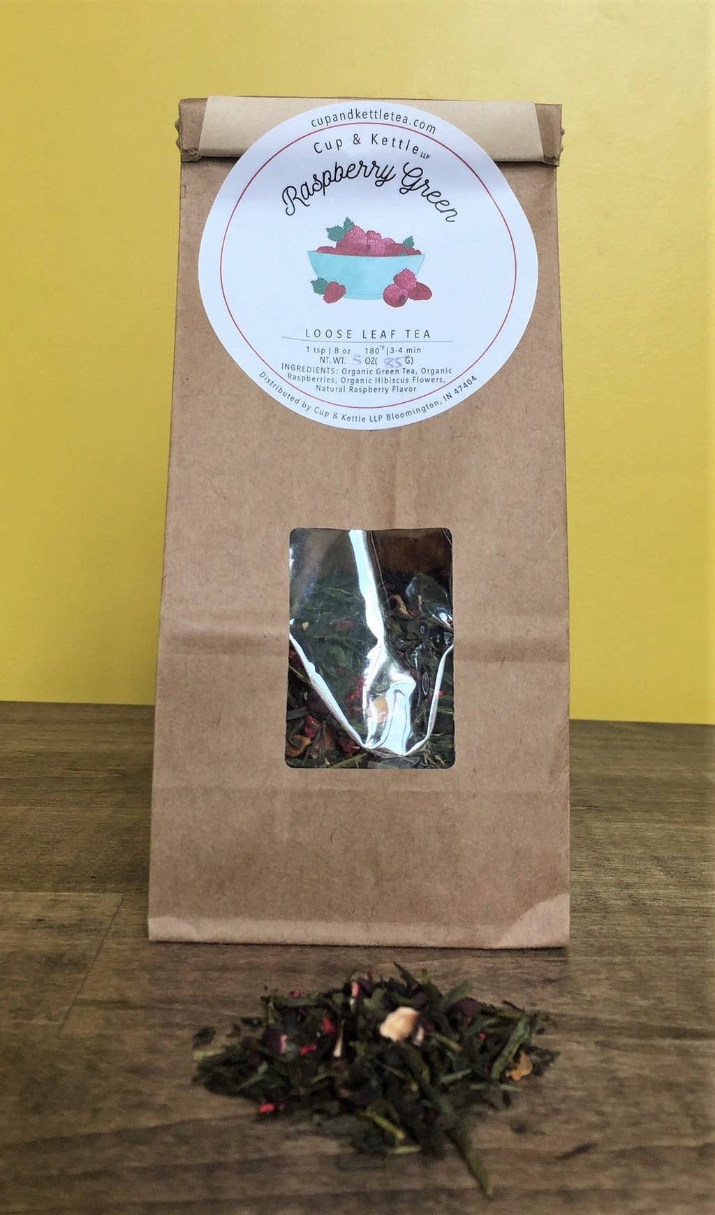 Organic Raspberry Green Tea – 3 oz Loose Leaf