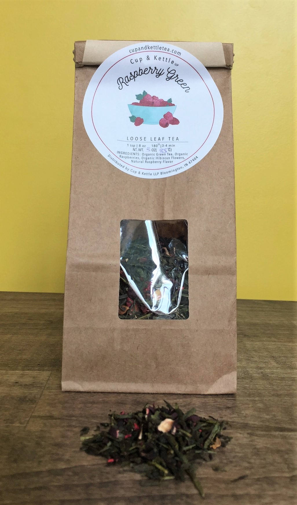 Organic Raspberry Green Tea – 3 oz Loose Leaf