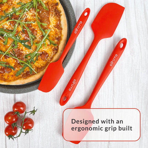 3-Piece Silicone Spatula Set | Heat Resistant to 600°F | BPA-Free | Dishwasher Safe | 6 Colors