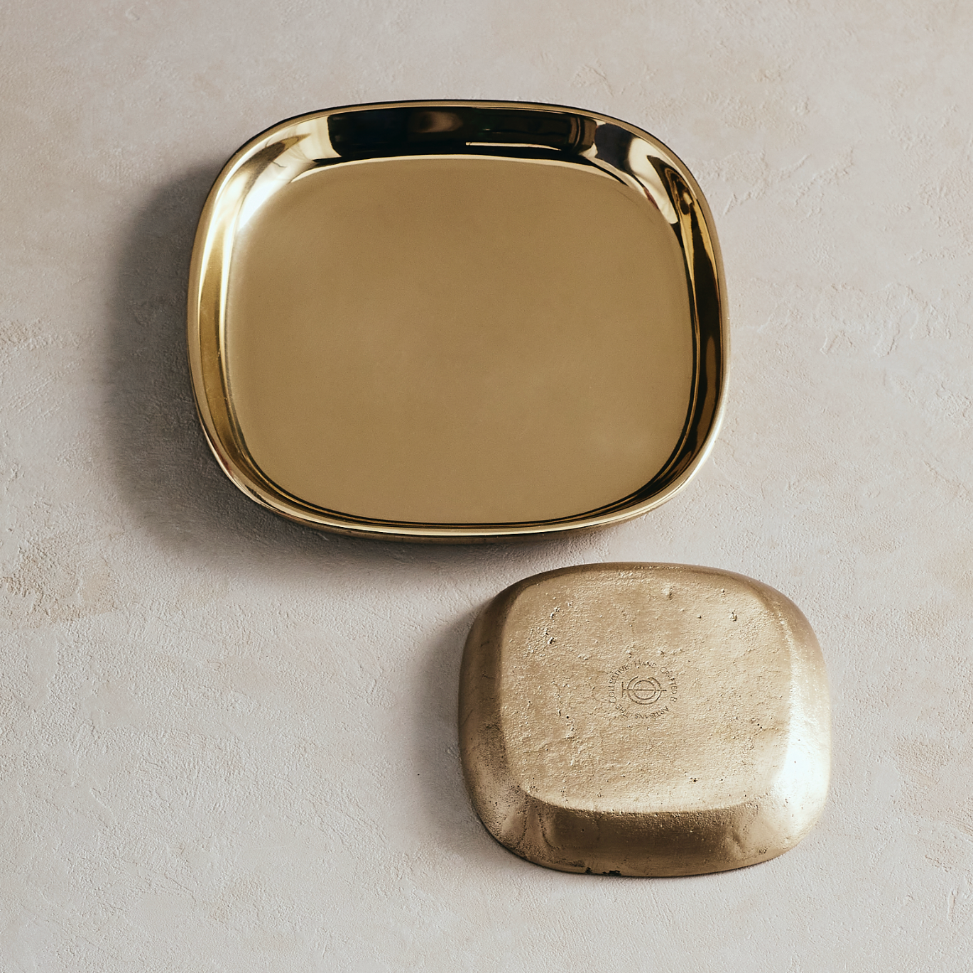 Aurum Catchall Tray | Polished Top | Textured Base | 3 Sizes | Small | Long | Medium | Powered by People