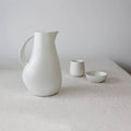 Kuduo Stoneware Pitcher | 64 oz | Matte White or Black | Gharyan Stoneware | Tunisia