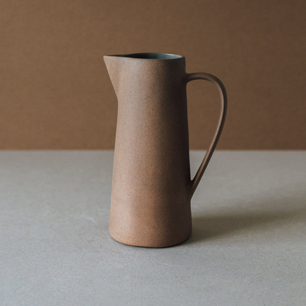 Tall Ceramic Pitcher | 1.5L | Handcrafted Local Clay | Kiln-Fired Earth Tones | Glazed Interior | Al Centro Ceramica | Powered by People