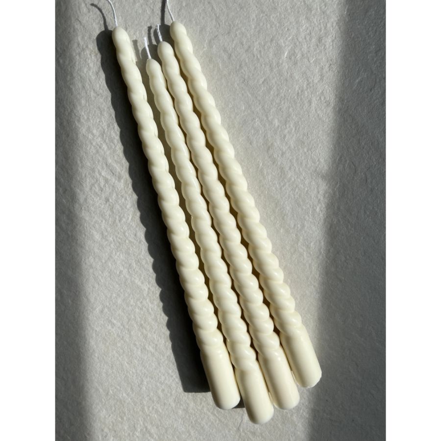 Spiral Taper Candles | Set of 2 | Handmade in Canada | Soy Wax | Aaram Lux