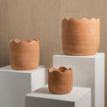 Handmade Terracotta Wavy Planter — Small, 6" | Meso Goods