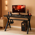 47 Inch Gaming Desk With Cup Holder For Home Office