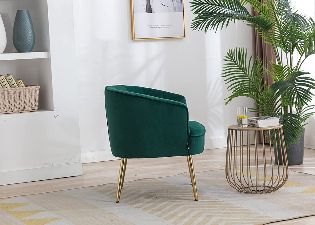 Green Velvet Accent Chair With Gold Legs For Living Room Furniture