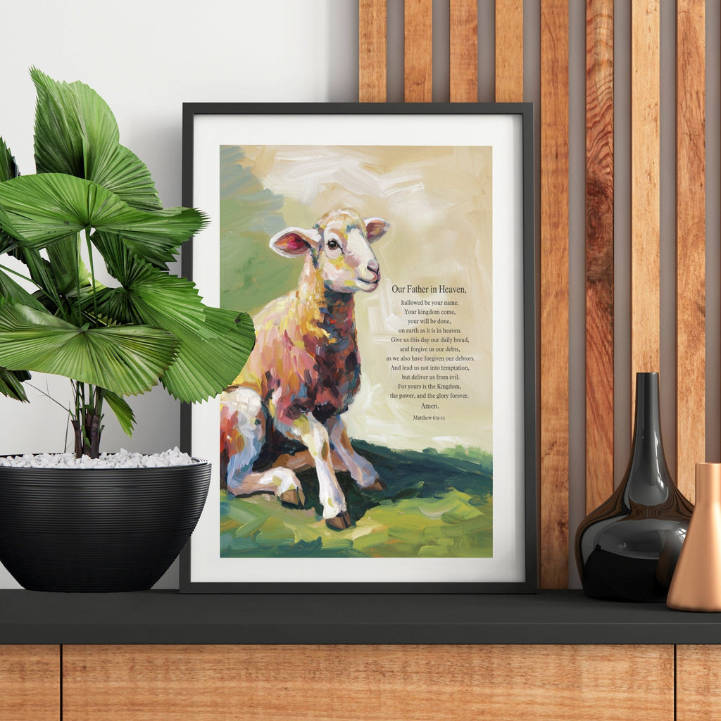 Wall Decor Giclee Poster Art Print - our Father in Heaven Bible Verse