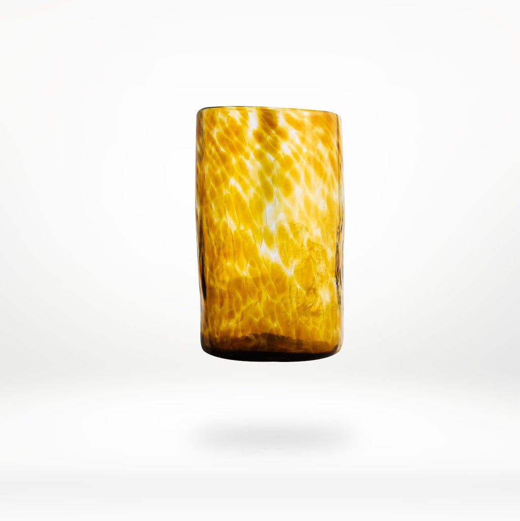 Large Tumbler | Set of 6 | Hand-Blown Recycled Glass | Oaxaca Mexico | 12 oz | Smoke | Clear | Amber | Powered by People
