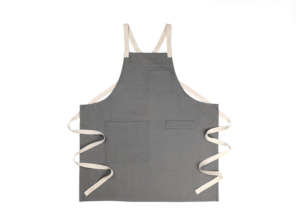 Crossback Apron | Upcycled Cotton & Denim Twill | Ergonomic Fit | Deep Pockets | Powered by People