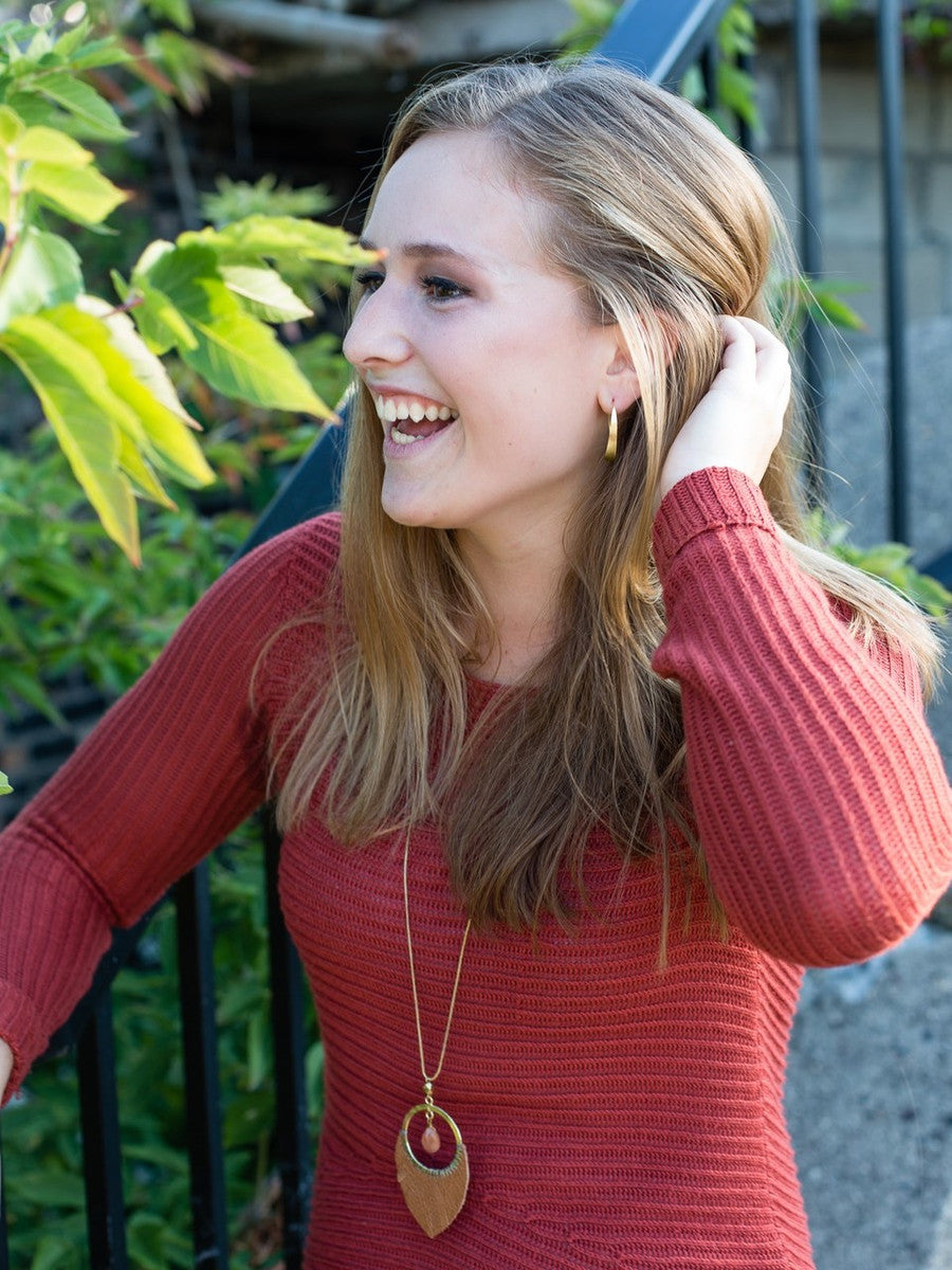 Faux Hoop Earrings – Lightweight Fair Trade | Brass or Silver