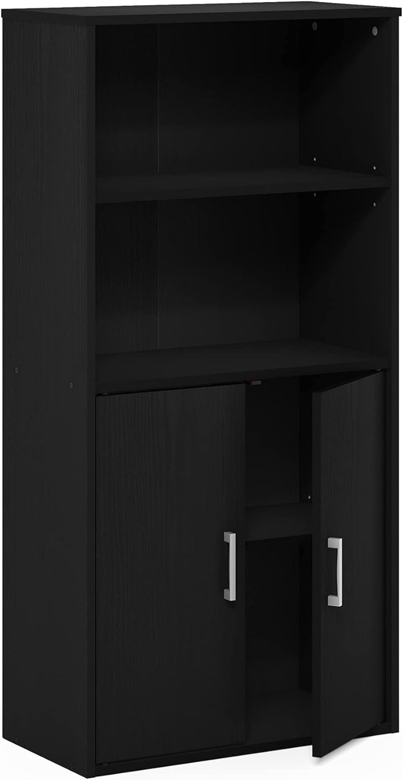 Pasir 4 Tier Storage Bookcase Black Oak Adjustable Shelves