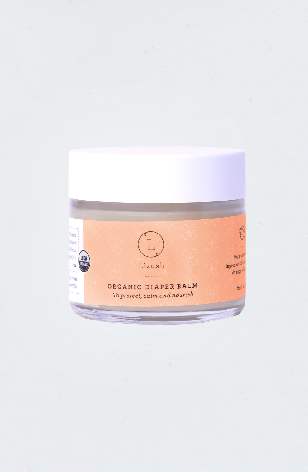 USDA Organic Diaper Balm | Calendula, Comfrey Root & Cocoa Butter | No Preservatives | 100% Natural | 2 oz | Made in USA | Lizush
