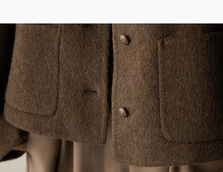 Women's Embroidered Wool Reversible Woolen Coat Slim-fit Coat