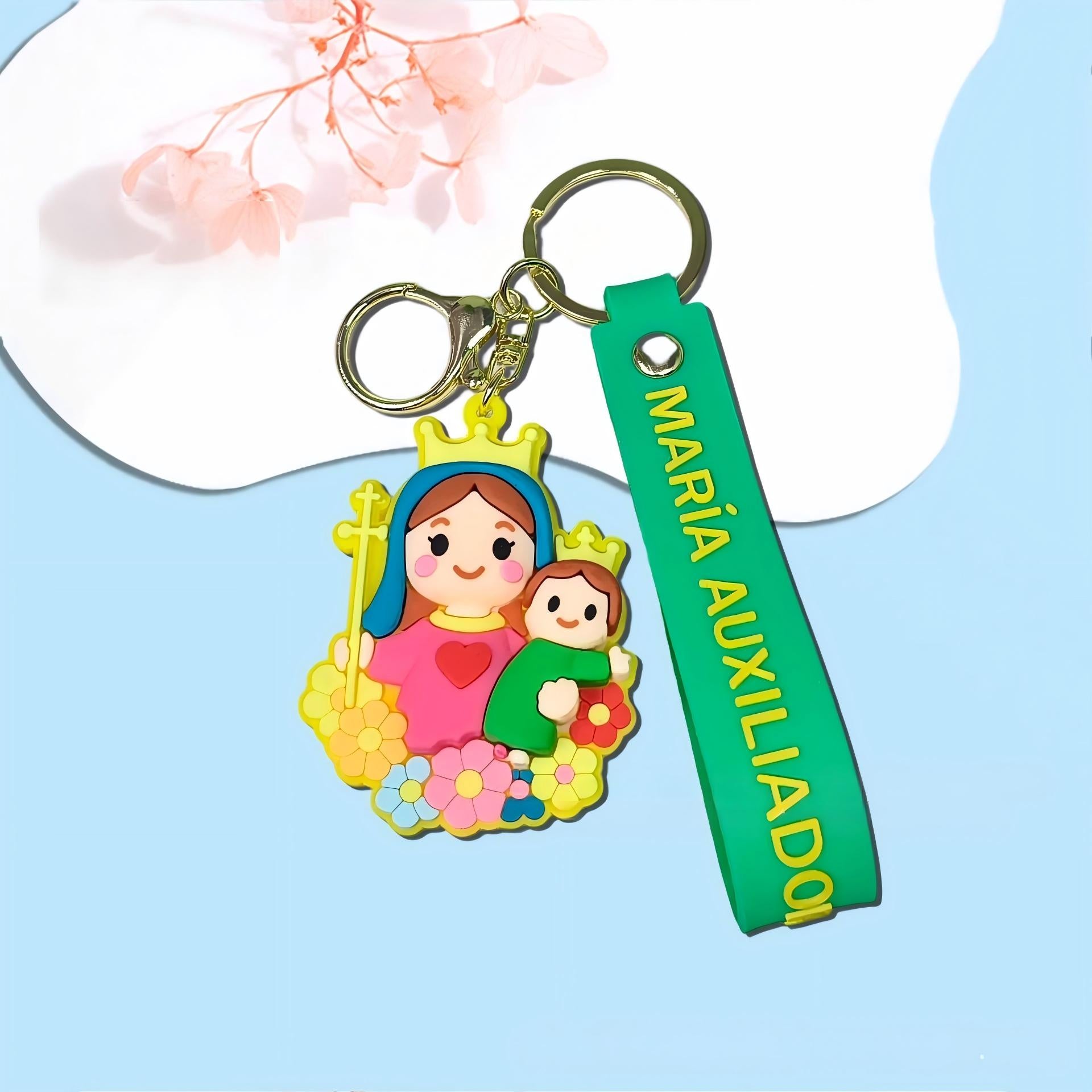 Christian Religious Cartoon Keychain Virgin Mary Jesus Bag Charm Gift