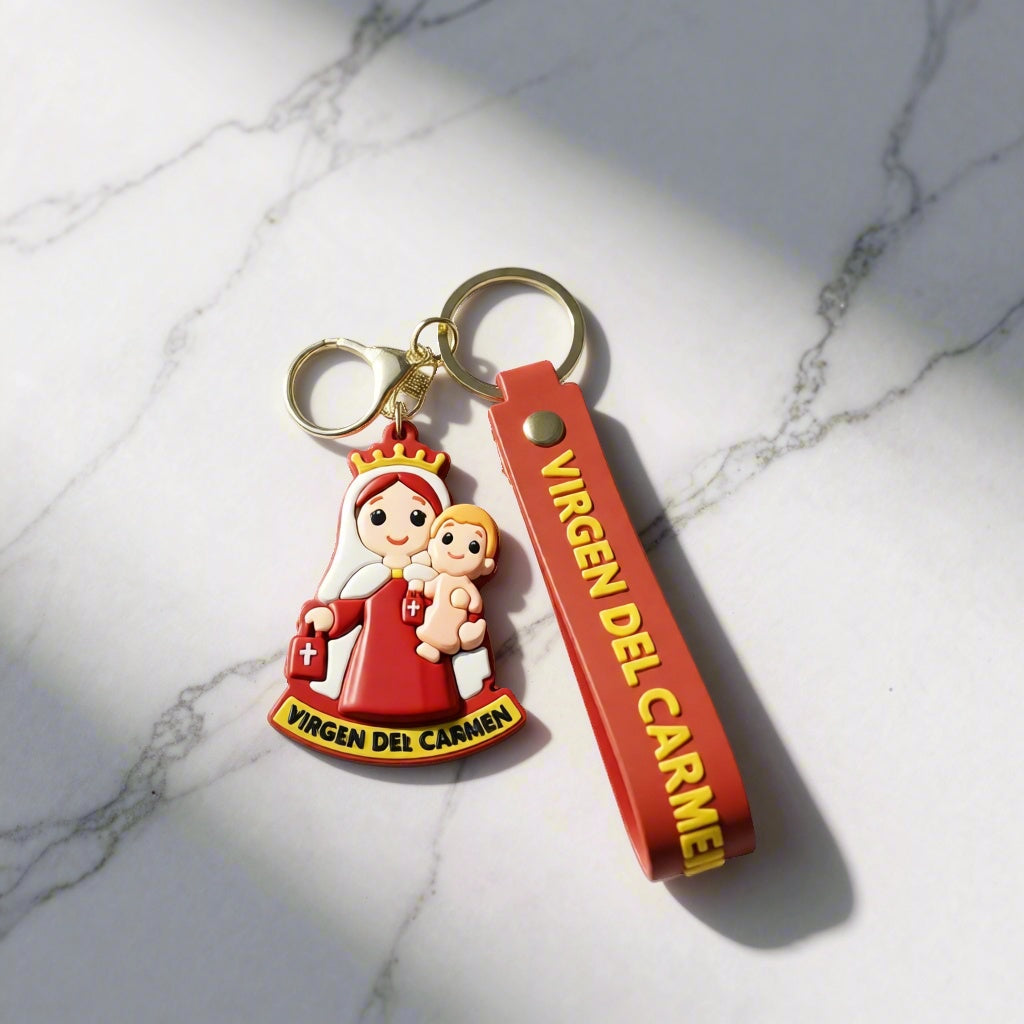 Christian Religious Cartoon Keychain Virgin Mary Jesus Bag Charm Gift