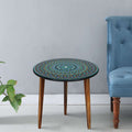 Wooden Round Side Table | Epoxy End Table | Living Room Furniture