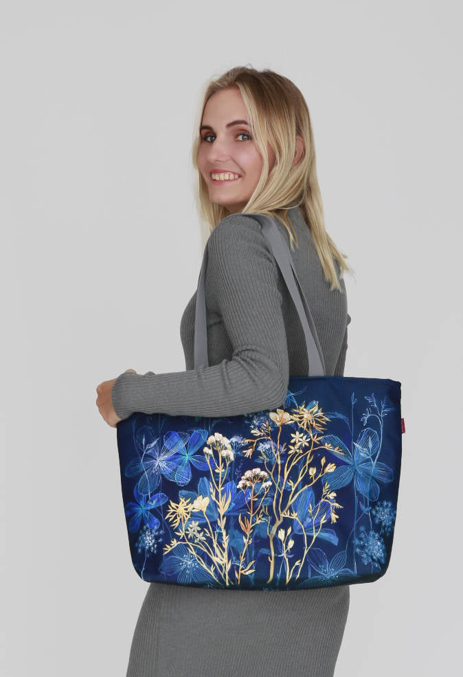 Midnight Shoulder Bag In Canvas Holiday Line Bertoni