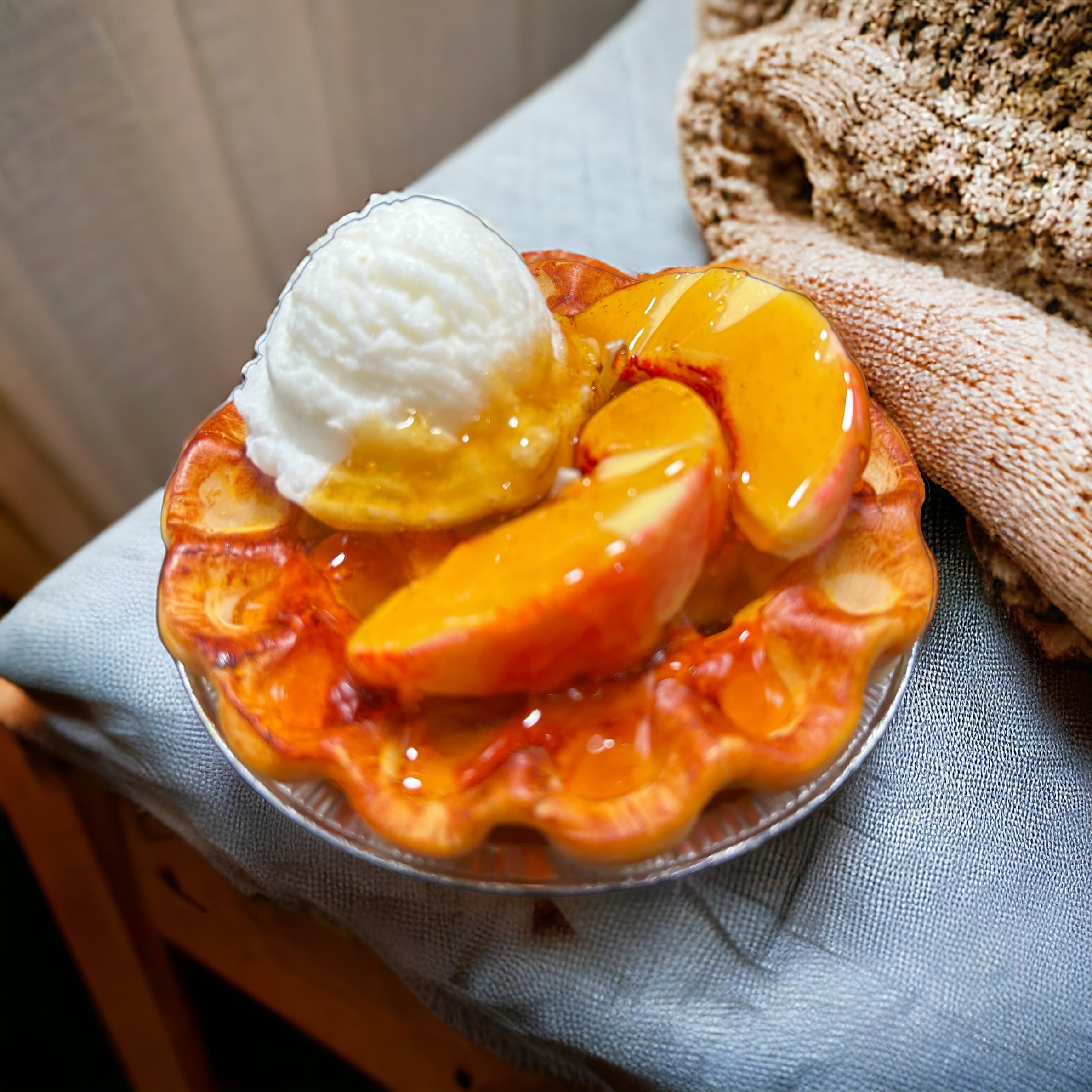5” Peach Pie A La Mode Candle