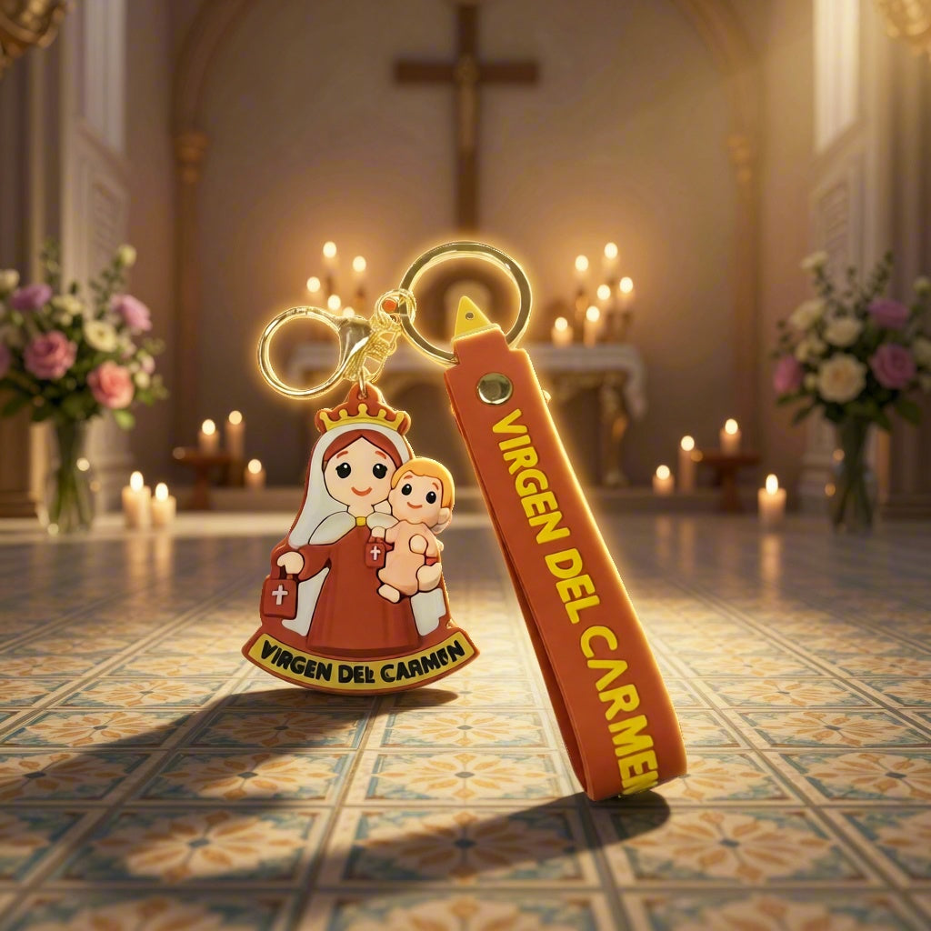 Christian Religious Cartoon Keychain Virgin Mary Jesus Bag Charm Gift