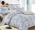 Lauren Blue Damask 100% Cotton Comforter Set | Queen