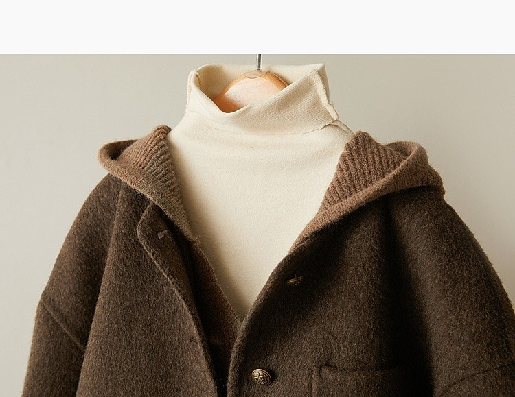 Women's Embroidered Wool Reversible Woolen Coat Slim-fit Coat