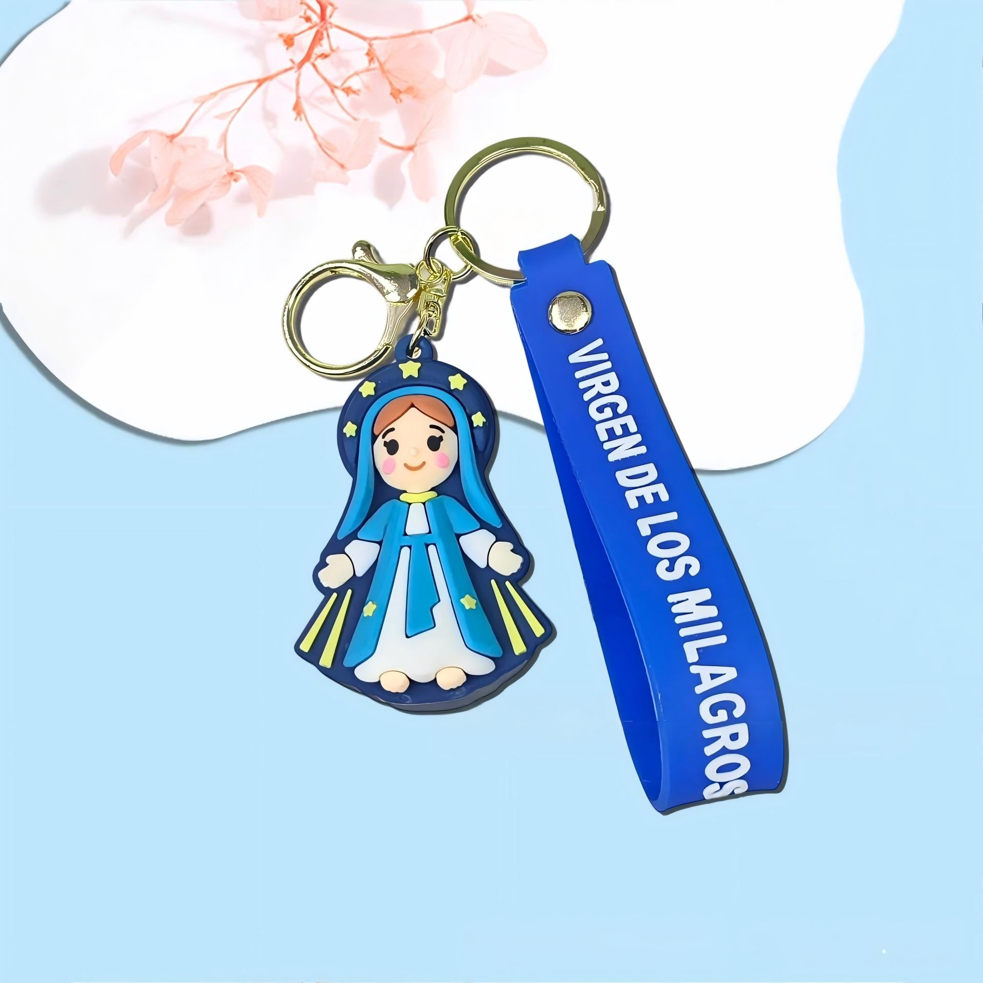 Christian Religious Cartoon Keychain Virgin Mary Jesus Bag Charm Gift