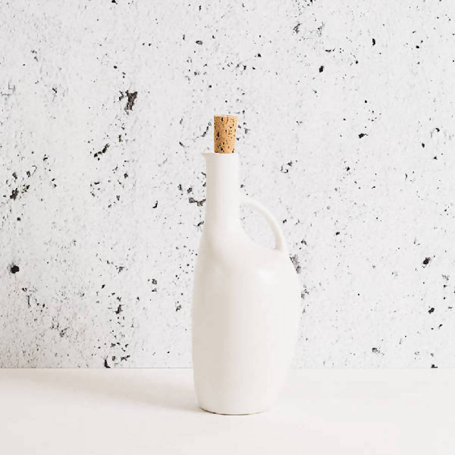 Canard French Bottle | Stoneware Olive Oil Bottle | 34 oz | Handmade | Gharyan Stoneware